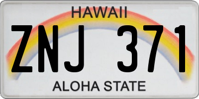 HI license plate ZNJ371