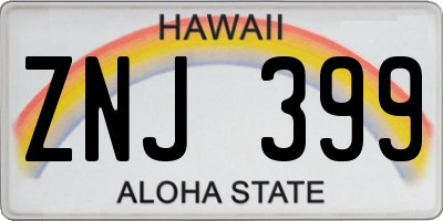 HI license plate ZNJ399