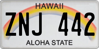 HI license plate ZNJ442
