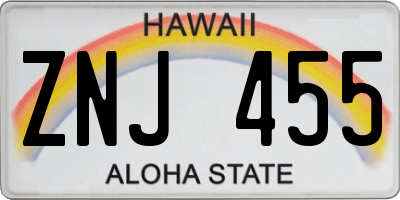 HI license plate ZNJ455