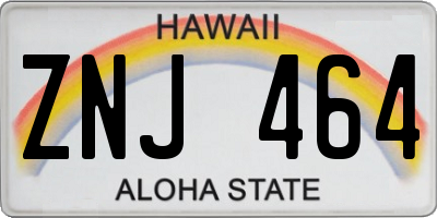 HI license plate ZNJ464