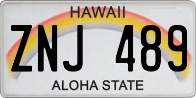 HI license plate ZNJ489