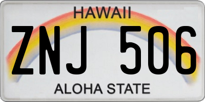 HI license plate ZNJ506