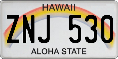 HI license plate ZNJ530