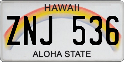 HI license plate ZNJ536