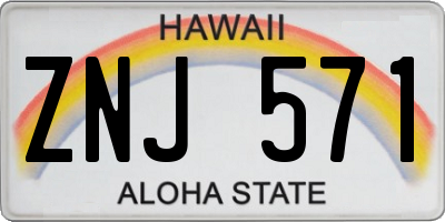 HI license plate ZNJ571