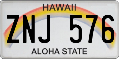 HI license plate ZNJ576