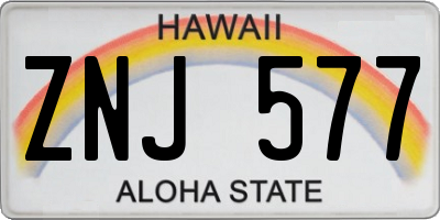 HI license plate ZNJ577
