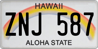 HI license plate ZNJ587