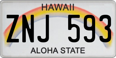 HI license plate ZNJ593
