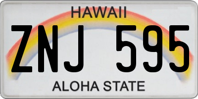 HI license plate ZNJ595