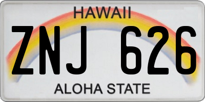 HI license plate ZNJ626