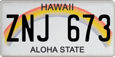 HI license plate ZNJ673