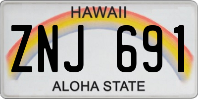 HI license plate ZNJ691