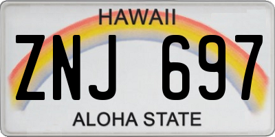 HI license plate ZNJ697