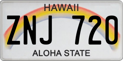 HI license plate ZNJ720