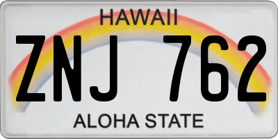 HI license plate ZNJ762