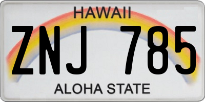 HI license plate ZNJ785