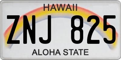 HI license plate ZNJ825