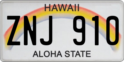 HI license plate ZNJ910