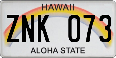 HI license plate ZNK073