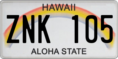 HI license plate ZNK105