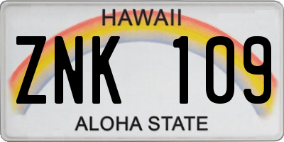 HI license plate ZNK109