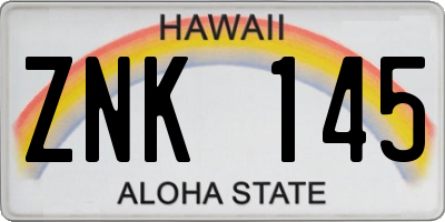 HI license plate ZNK145