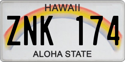 HI license plate ZNK174