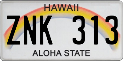 HI license plate ZNK313