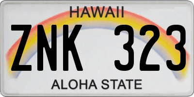 HI license plate ZNK323