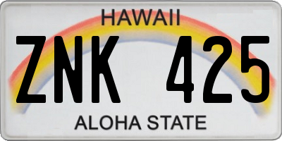 HI license plate ZNK425