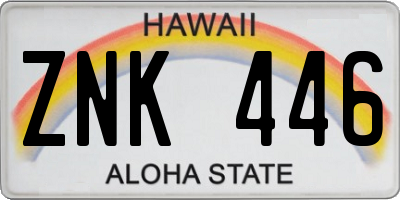 HI license plate ZNK446