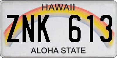 HI license plate ZNK613