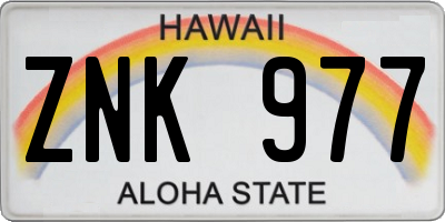 HI license plate ZNK977