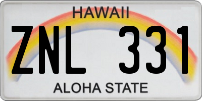 HI license plate ZNL331