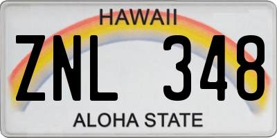 HI license plate ZNL348