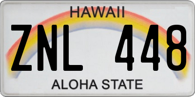 HI license plate ZNL448