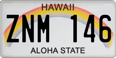 HI license plate ZNM146