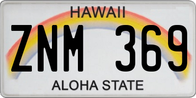 HI license plate ZNM369