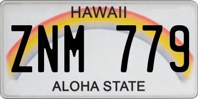 HI license plate ZNM779