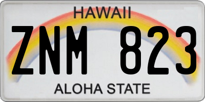 HI license plate ZNM823