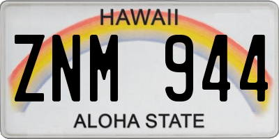 HI license plate ZNM944
