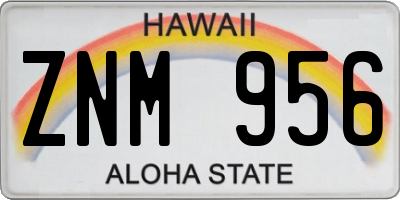 HI license plate ZNM956