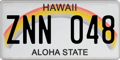 HI license plate ZNN048