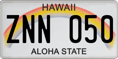 HI license plate ZNN050