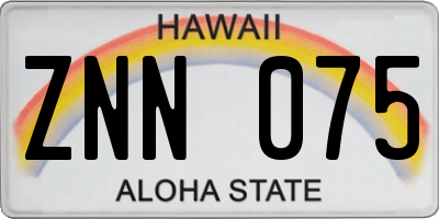 HI license plate ZNN075