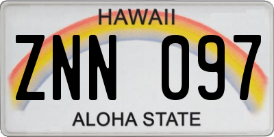 HI license plate ZNN097