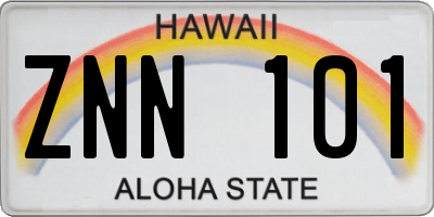 HI license plate ZNN101