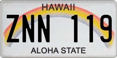 HI license plate ZNN119